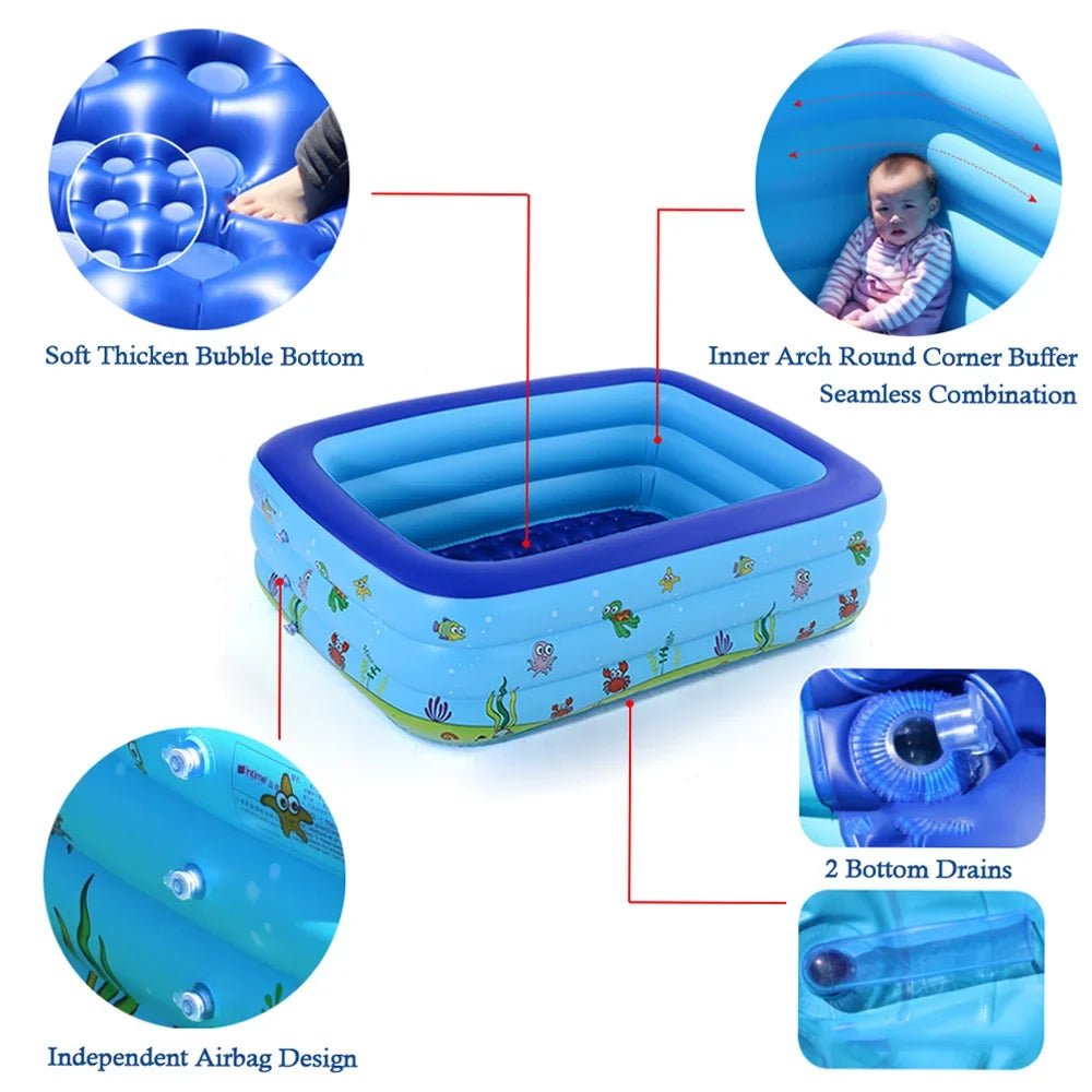 moobody Portable Swimming Pool InfLatitudeable Swimming Pool Basin Kid Bathtub